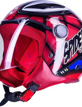 Casco Moto Jet Bambino Junior Spiderman Rosso taglia XL - ONE - FashionsVida