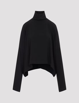Jumbo Creped Viscose-Blend Loose-Fit Top