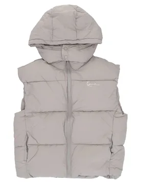 Piumino Smanicato Uomo Small Signature Puffer Vest Light Grey - Karl kani - FashionsVida