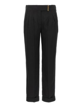 Pantaloni con dettaglio barra metallica