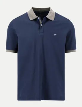 Poloshirt mit Kontrastdetails Blau XL - Fynch-Hatton - FashionsVida