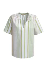 MULTI-STRIPE V-NECK BLOUSE female