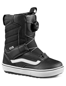 Snowboardboots Juvie Linerless Black/White aus Wolle Kindergröße 6 US schwarz
