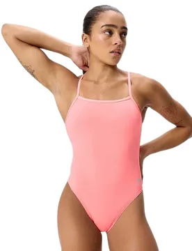 Female Solid Web Back Swimsuit Neon Melon UK 28 Women - Speedo - FashionsVida