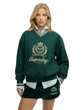 Felpa Country Club Loose V Dark Pine Green L