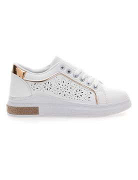 Sneakers traforate bianche con dettaglio oro CAFE' COST BK2440 38
