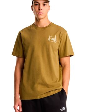 Camping relaxed camiseta montaña manga corta hombre Marron (S)