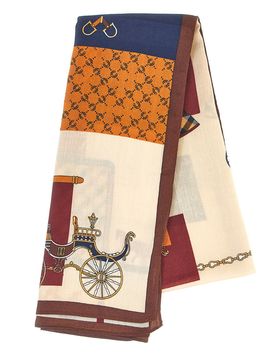 Foulard multicolore con stampa carrozza 46,003,30