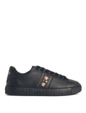 Versace Sneaker in pelle nera Greca