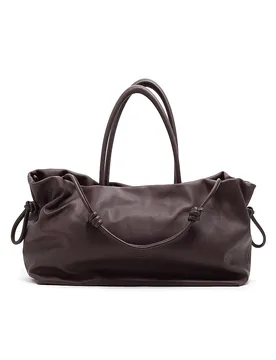 Borsa in pelle - Borsa a mano TAKEAWAY SLOUCH Large marrone - Julia Skergeth - FashionsVida