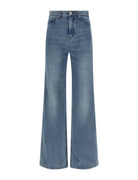 High Waist Denim Jeans with 5 Pockets and Zip Fastening