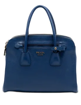 Saffiano Cuir Double Zip Top Handle Bag - Prada - FashionsVida