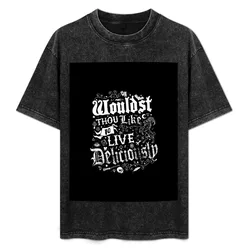 Live Deliciously - Gothic Witch Design - Occult Witch Symbols T-Shirt Casual Loose Fit Summer Tee Shirt
