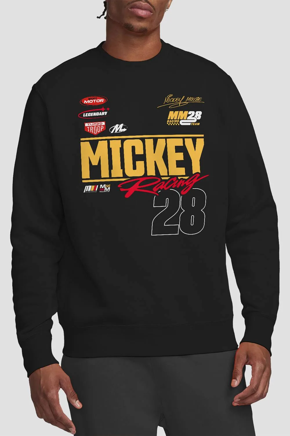 Mickey Mouse Racing 28 Sweatshirt, Black - Black - Size: 2XL - Disney - FashionsVida