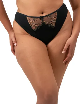 Womens Teagan Thong - Black Polyamide - Size Medium - Elomi - FashionsVida