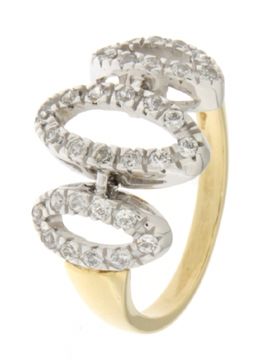 Anello Donna Oro Giallo Bianco GL100876