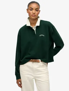 Superdry Damen Athletic Essentials Grafik-rugbyshirt Green - Größe: 44 - 54.99 - FashionsVida