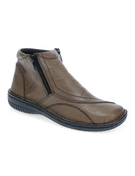 Women's Leather Ankle Boots in Olive Size: 6 - Olive - Size: 6 - Pavers - FashionsVida