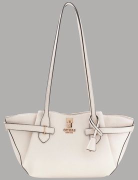 Borsa a Spalla Yesba in Saffiano con Metalleria Dorata Bianco