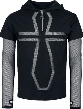 Gothic Langarmshirt - Draven Top Mens Black - L bis 3XL - für Männer - Größe L - schwarz - Männer - male