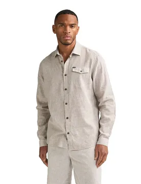 Camicia A Maniche Lunghe M-1060-sil01 Light Tan S - Petrol industries - FashionsVida