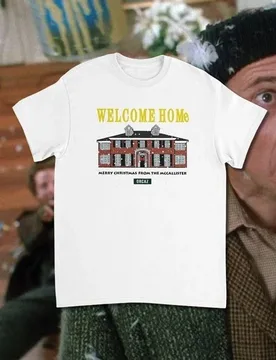 Home Alone Men Cotton T-shirt McCallister House Christmas Home Alone Cult Movie Gift Christmas Shirt Geek Gift Idea 1990s Tops - Aliexpress - FashionsVida