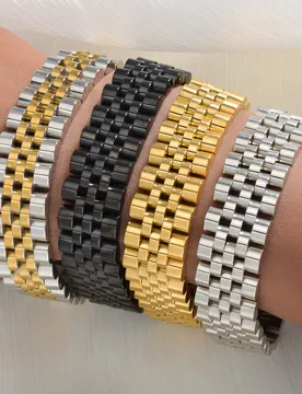 MM 12MM 15MM Vintage Stainless Steel Bracelet for Women Men Gold Silver Black Color Hit Color Couple Wrist Jewelry Gift - Aliexpress - FashionsVida