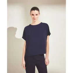 Top de mujer liso cuello caja