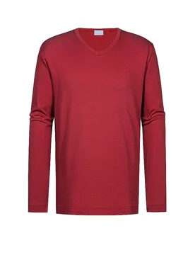 Pyjama Langarmshirt true red rot S herren - Mey - FashionsVida