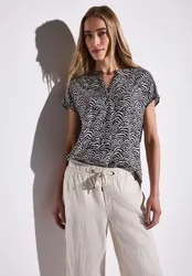 Bedruckte Bluse female Blau