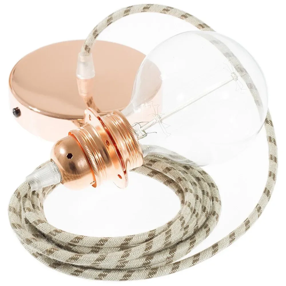 Cables Lampe Suspendue Pendel Pour Abat-jour Rd53 Stripes 1 M Tree Bark / Copper One Size - Creative - FashionsVida