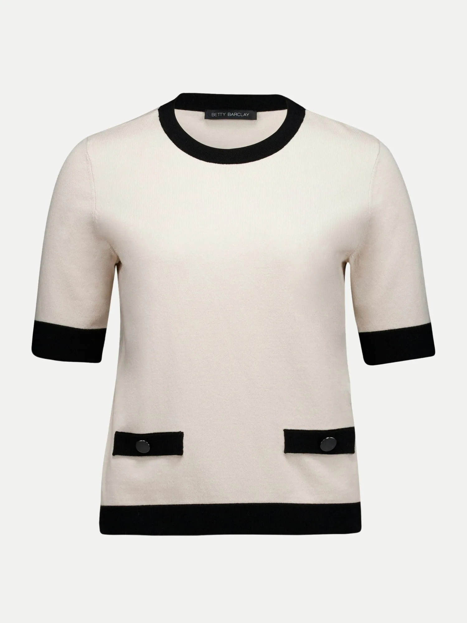 Strickpullover mit Kontrastdetails Beige 38 - Betty barclay - FashionsVida
