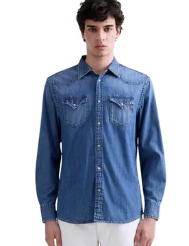 Replay Herren Hemd Azurblau 516890