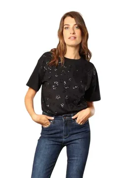 Maglietta A Maniche Corte Edony Black M - Deeluxe - FashionsVida