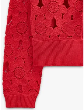 Cárdigan de mujer de punto con crochet y cordón para anudar - Parfois - FashionsVida