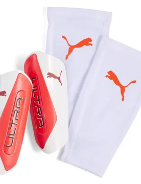 Tège-tibias Ultra Twist Sleeve White / Ultra Red L unisex - Puma - FashionsVida