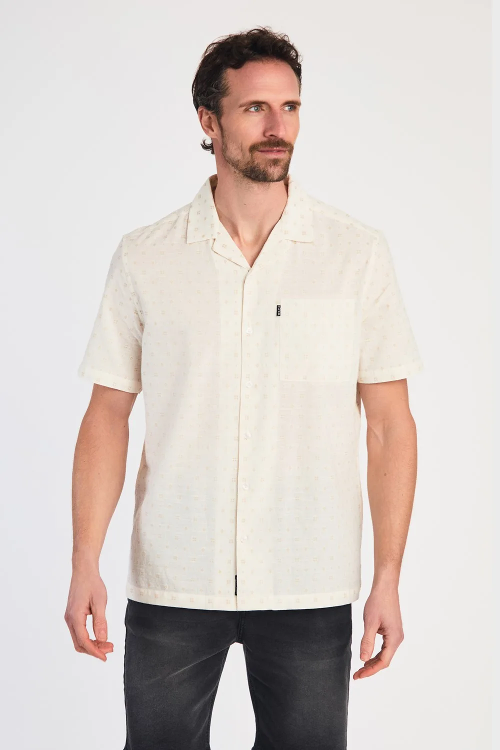 Cotton Mens Printed Short Sleeve Shirt - - Size: M - Tokyo Laundry - FashionsVida