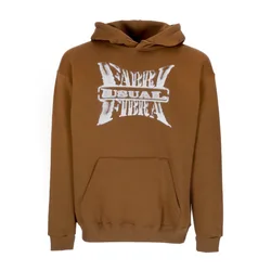 Felpa Cappuccio Uomo Teamwork Hoodie X Fabri Fibra Tobacco