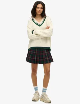 Superdry Damen Minirock mit Karomuster Grün - Größe: 40 - 64.99 - FashionsVida