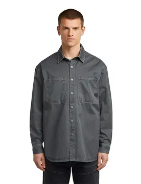 Chemise à Manches Longues Relaxed Pocket India Ink / Folkstone Gray Double Dye Gold XL