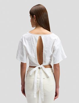 Regular Tied Back Blouse Bright White Größe S female