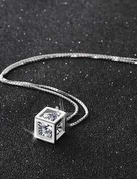 Inch 925 Sterling Silver Love Cube AAA Zircon Pendant Necklace Women Fashion Jewelry Wedding Birthday Party Gifts - Aliexpress - FashionsVida