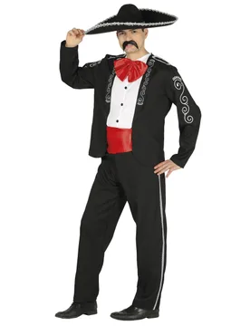 Mexikaner-Herrenkostüm schwarz-weiss-rot - FIESTAS GUIRCA, S.L. - FashionsVida