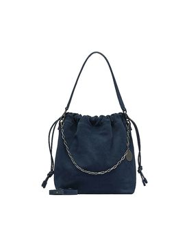 Bolso de piel - Bucket Bag LYA II Medium azul oscuro