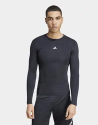Mens Maglia Techfit Long Sleeve - Nero, nero nero Uomo taglia S