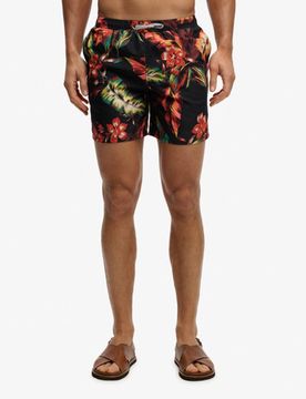 Superdry Herren Hawaiian Print 16-inch Badeshorts Black - Größe: S