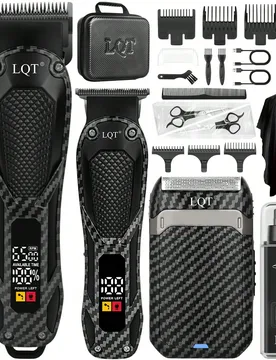 LQT (4 piezas/3 piezas/2 piezas/1 pieza) Juego de Herramientas Profesionales de Salón - Cortadora de Cabello Inalámbrica, Recortadora de Barba, Reco - Shein - FashionsVida