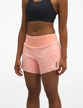 Women's Glide Shorts MR 5'' 2in1 in Sunstone Prt, Size Large - HOKA - FashionsVida