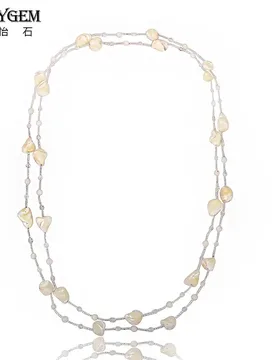 ShinyGem Double Layer Natural Irregular 12-28mm White Shell Bead Necklace Trendy Sweater Chain Long Necklaces Pendants For Women - Aliexpress - FashionsVida