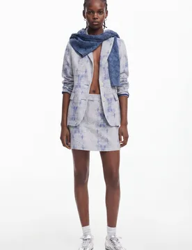 Minijupe usée BLUE S female - Desigual - FashionsVida